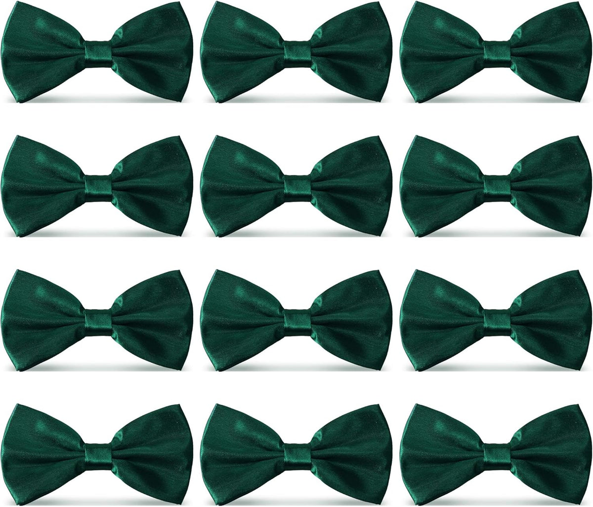 Men'S Bowties Formal Satin Solid - 6/12 Pack Bow Ties Pre-Tied Adjustable Ties for Men Many Colors Option in Bulk